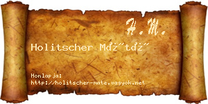 Holitscher Máté névjegykártya